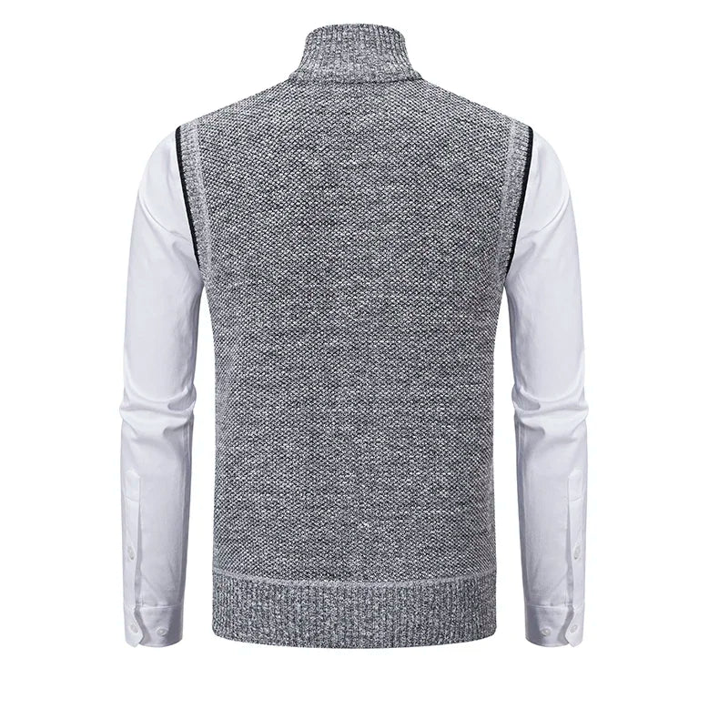 Vest Men Knitted Sleeveless Sweater Jacket Wool.