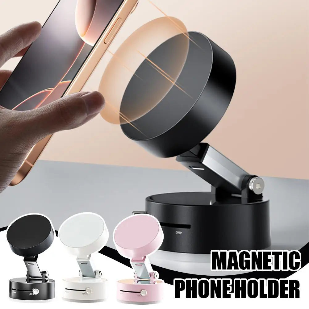 Vacuum Adsorption Magnetic Suction Cup Phone Mount Double Sided Hands-Free Magnetic Cell Phone Holder