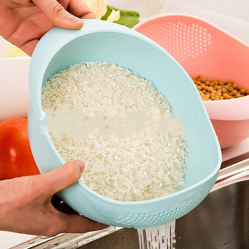 Multi-functional Rice Washer Vegetable and Fruit Basket Drain Cleaning Household Kitchen Rice