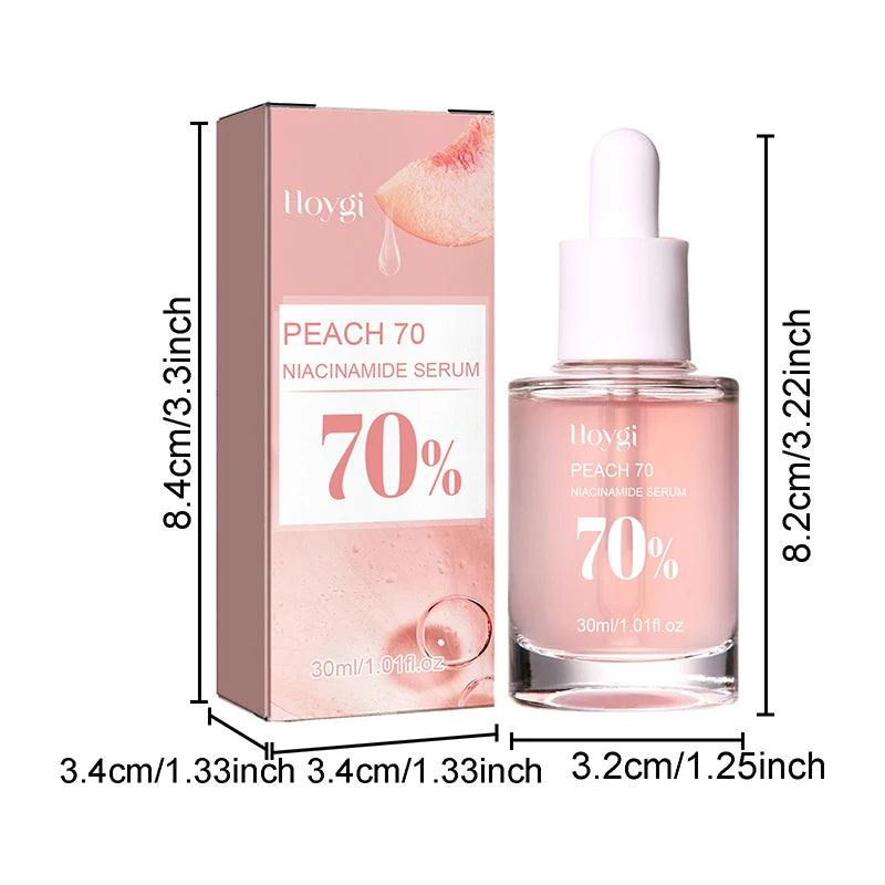 Peach 70% Niacinamide Serum 30ml Moisturizing Prevent Dryness Facial Essential Oil Increasing Elasticity Smooth Soften Skin Care