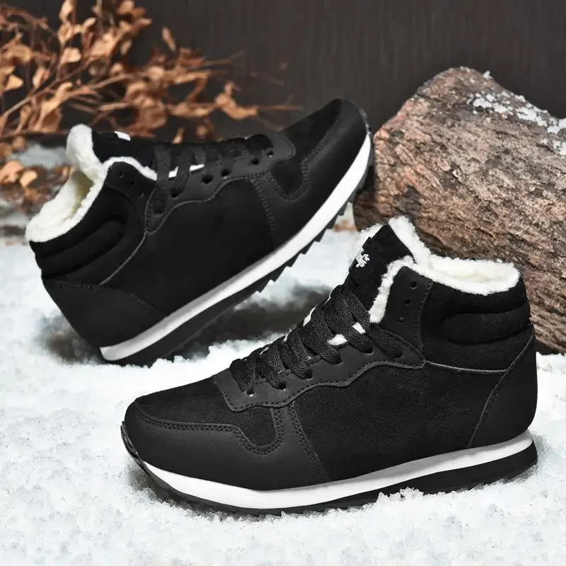 Male Winter Shoes Warm Cold Proof High Top Lace Up Waterproof Fur.