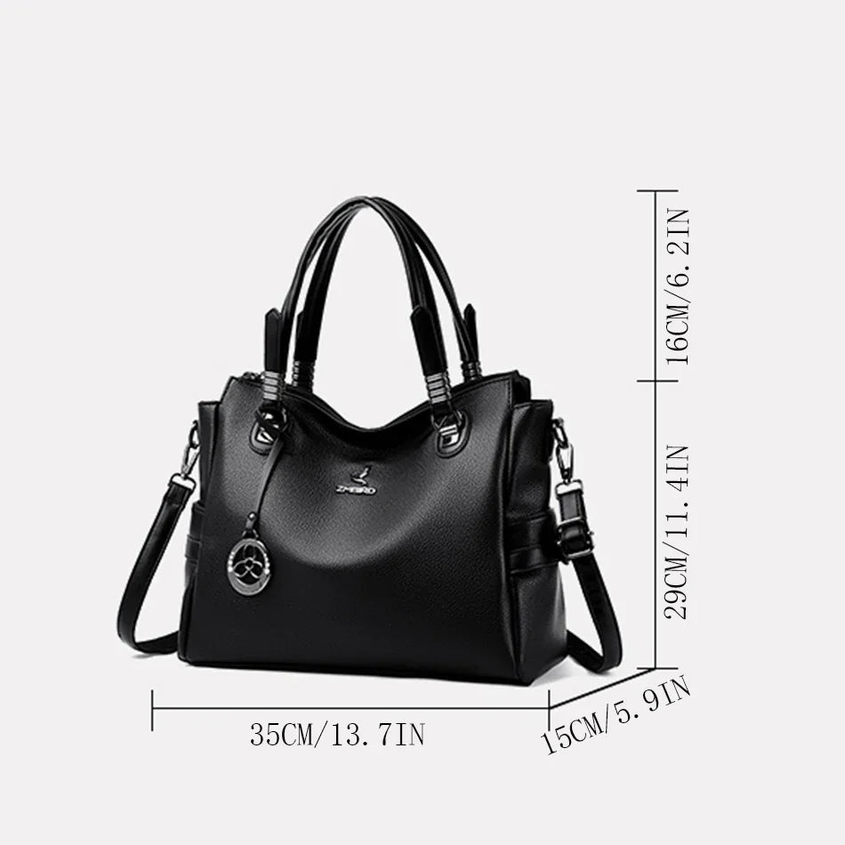 Soft Leather Luxury Handbags Women Bags Designer 3 Layers Shoulder Crossbody Sac Ladies Large Capacity Shopping Messenger Tote