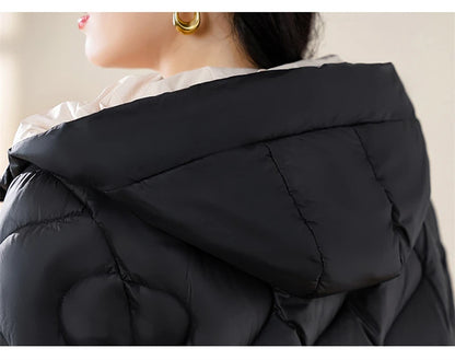 New Winter Jacket Parkas Women Coat Fur Collar Hooded Overcoat Female Jacket.