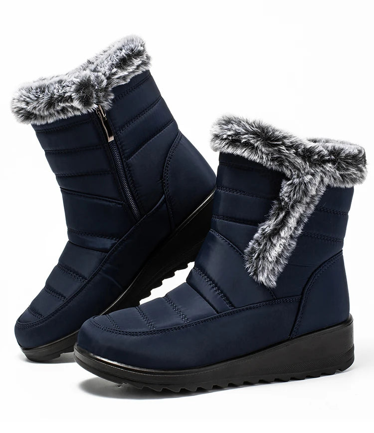 Women's Winter Boots Fur Winter Shoes For Women 2024 New Snow Boots Wedge Heels Ankle Botas Mujer Waterproof Winter Footwear