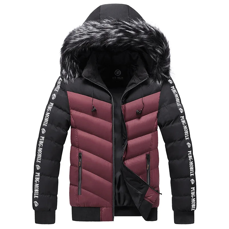 Winter Men Warm Hooded Parkas Jackets Mens Windbreaker Outwear Parkas Coats Men Autumn Detachable Hat Outfits Parkas Coats Male