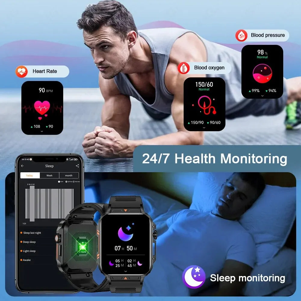 LIGE Smartwatch 1.95 Inch Screen Health Monitoring Watches IP68 Waterproof Sport Fitness Smart Watch For Men Women Reloj Hombre