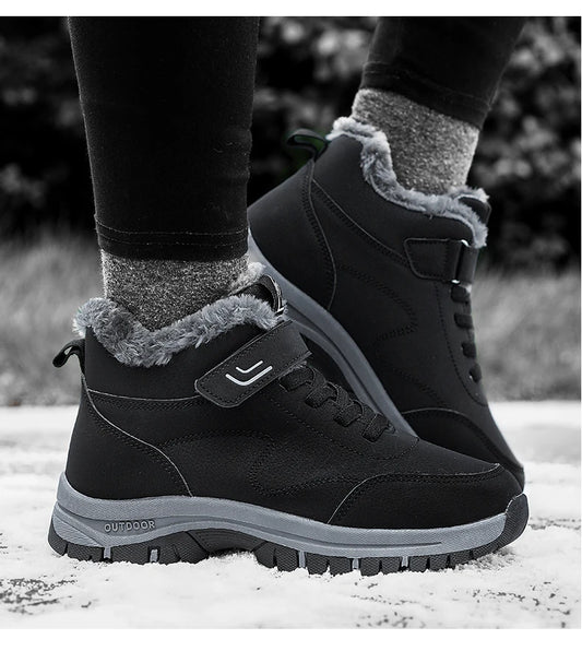 Men's Snow Boots Waterproof Sneakers Super Warm Plush Women.