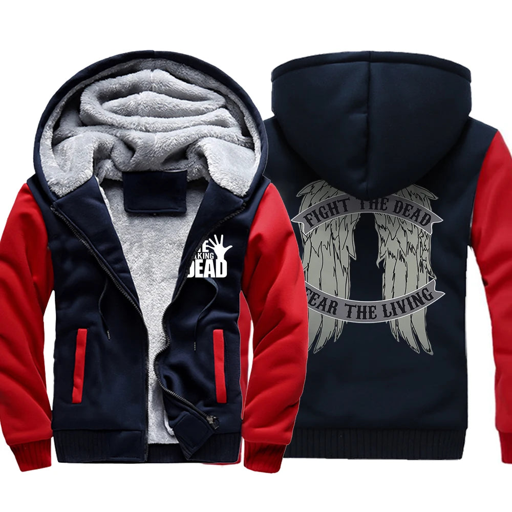 Movie The Walking Dead Wings Print Mens Hoodie