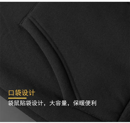 Winter Lambswool Zipper Hoodies Thicken Warm Jackets Long Sleeve Sweatshirts Casual Sports Fleece Black Coats Hooded Men Coat To