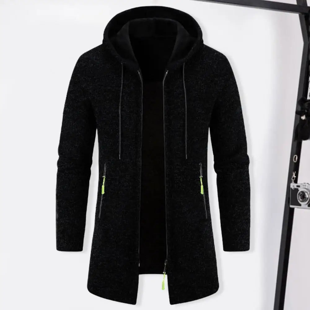 Sweatwear Men's Hoodies Long Sleeve Sweatshirts for Men Zipper Hooded Mens Oversize Winter Top Jacket Coat Black Sweater