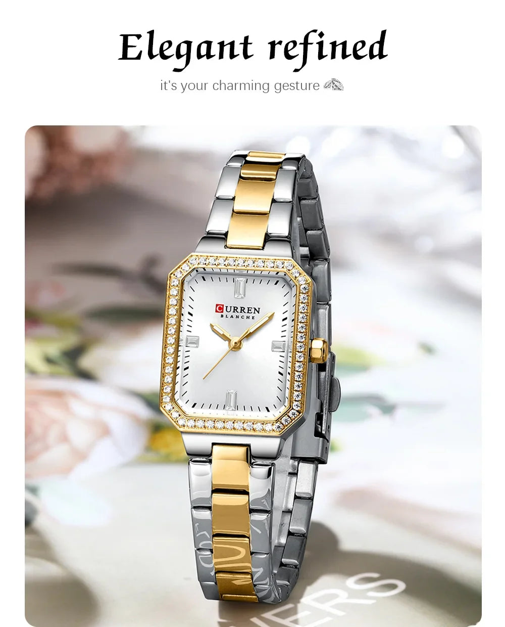 CURREN Elegant Quartz Ladies Wristwatch Top Brand Original Watch For Women