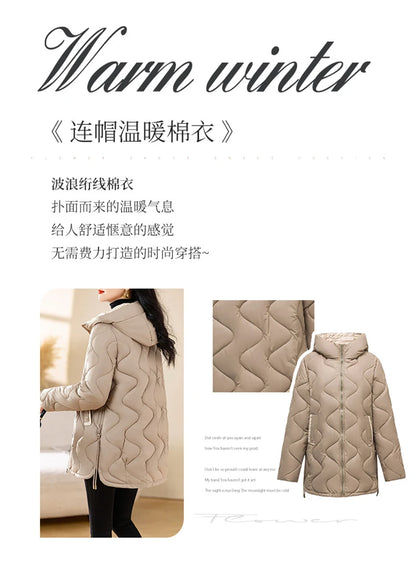 New Winter Jacket Parkas Women Coat Fur Collar Hooded Overcoat Female Jacket.