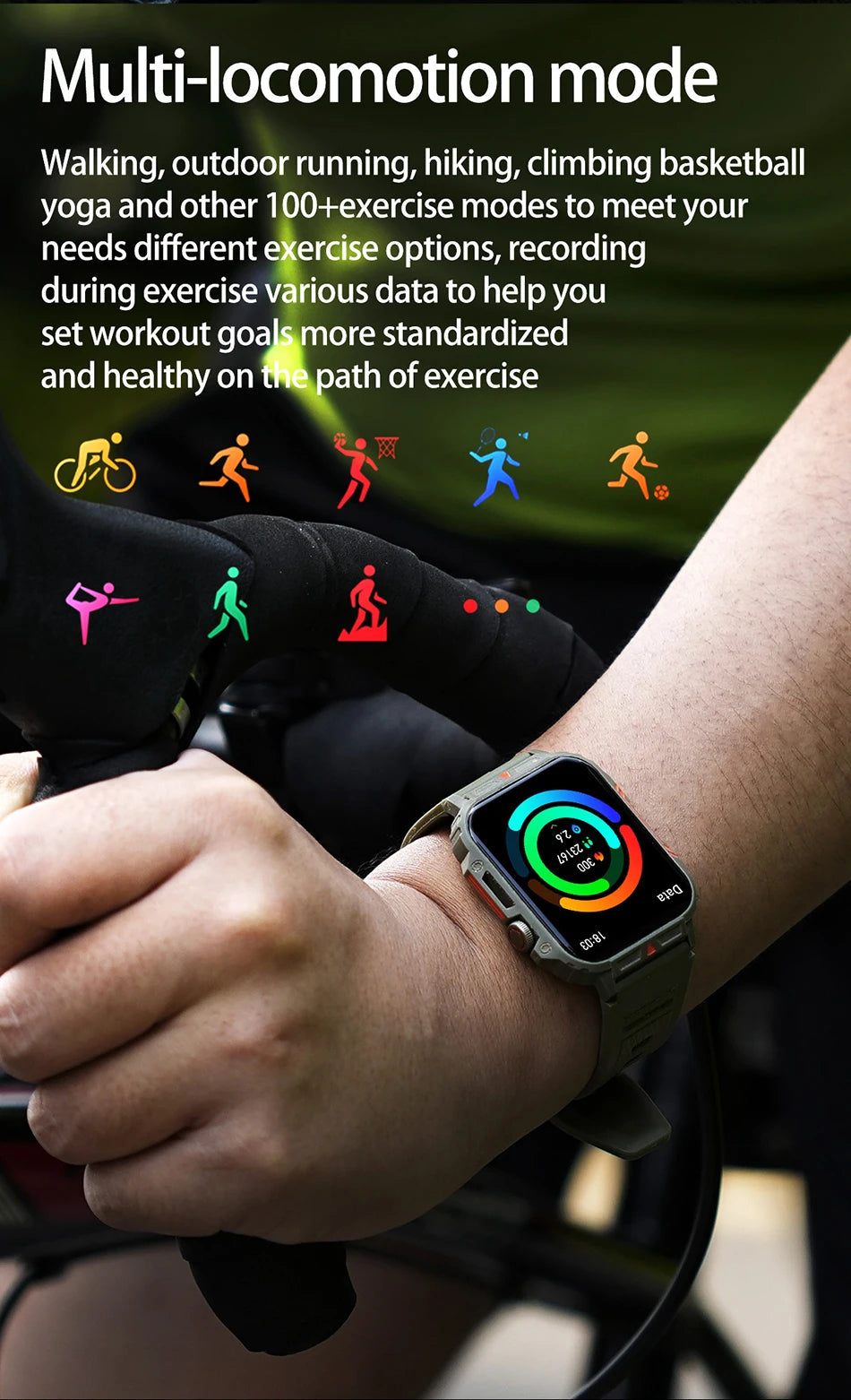 LIGE Smartwatch 1.95 Inch Screen Health Monitoring Watches IP68 Waterproof Sport Fitness Smart Watch For Men Women Reloj Hombre