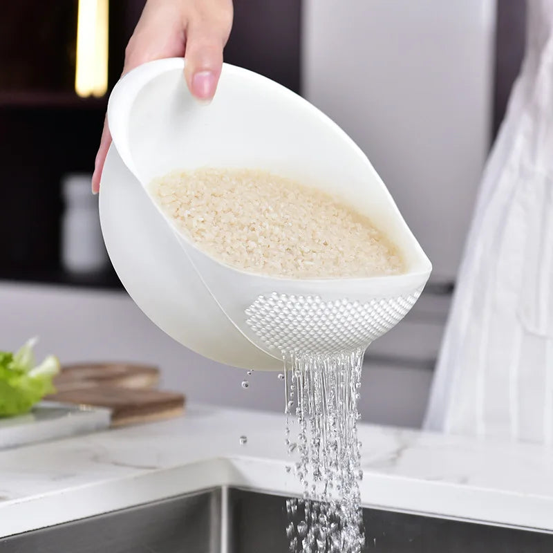 Rice Washing Filter Strainer Basket Colander Sieve Fruit Vegetable Bowl Drainer Cleaning