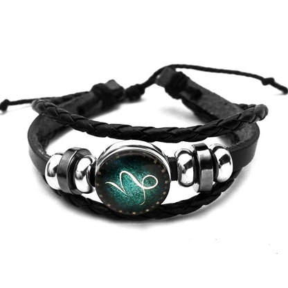 12 Constellation Zodiac Sign Charm Luminous Bracelets Men Women