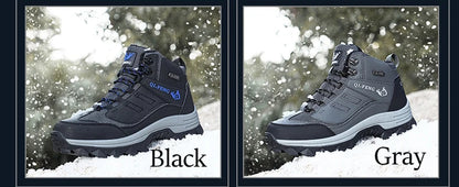 Brand Men Winter Snow Boots Waterproof Sneakers Plush Warm High Top Men's Boots Outdoor Male Hiking Boot Shoe Size 39-47