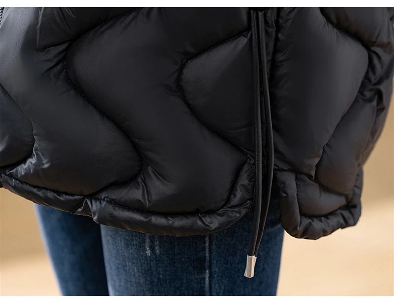 New Winter Jacket Parkas Women Coat Fur Collar Hooded Overcoat Female Jacket.