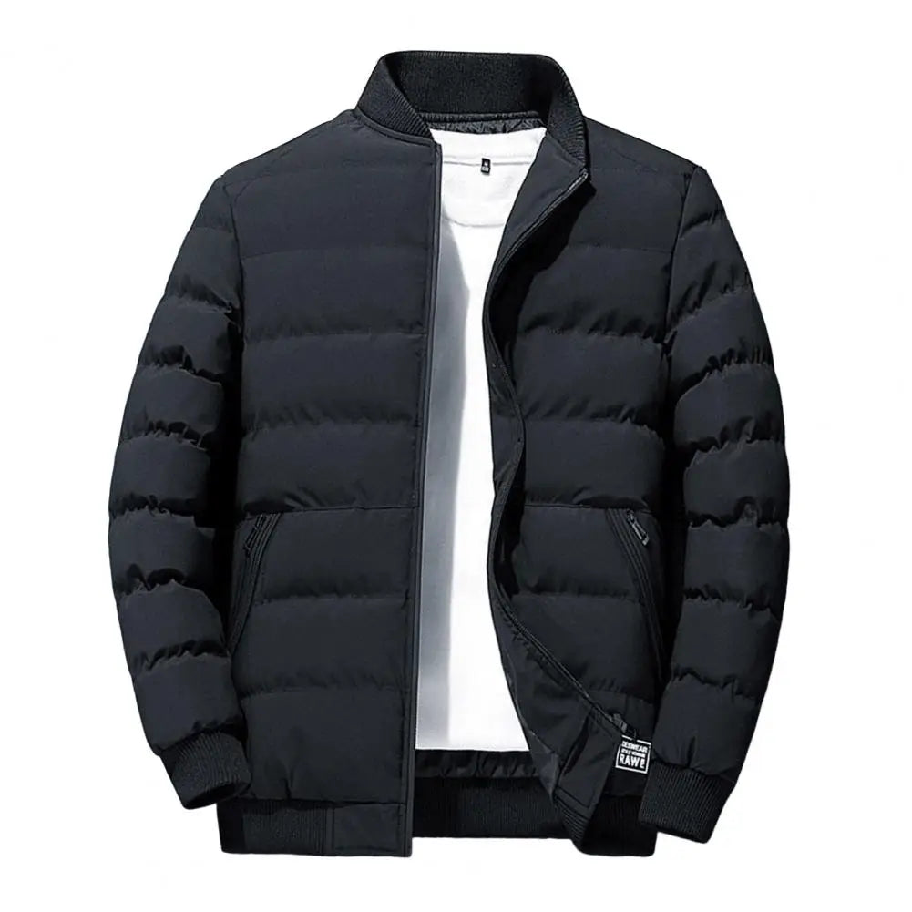 Men Jacket Cotton Padded Thick Ribbing Baseball.