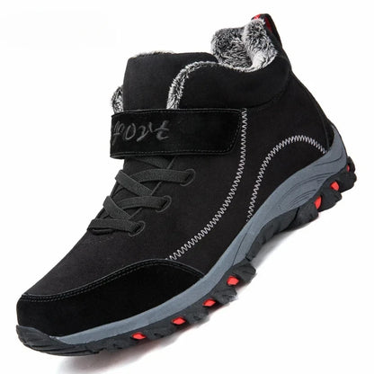 Waterproof Winter Men Boots Suede Warm Snow Outdoor Sneakers.