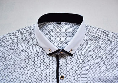 White Big Size 5XL Men Dress Shirt 2024 New Long Sleeve Slim Fit Button Down Collar Good Quality Printed Business Shirts