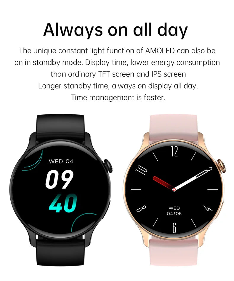 For Xiaomi New Smartwatch 1.43 Inch Full Screen Bluetooth Call Heart Rate Sleep Monitor Sports Models Smart Watch For Men Women