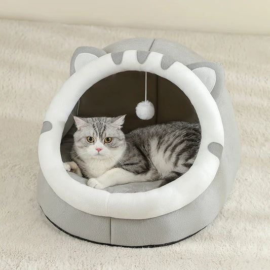 Super Cat Bed Warm Pet House Kitten Cave Cushion Cat House Warm Sleeping Dog Basket