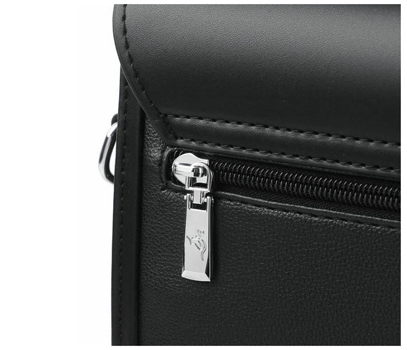 Leather Luxury Briefcases For Men Designer Work Business Tote Bolsas Black Handbag Shoulder Lawyer Square A4 Side Crossbody Bag