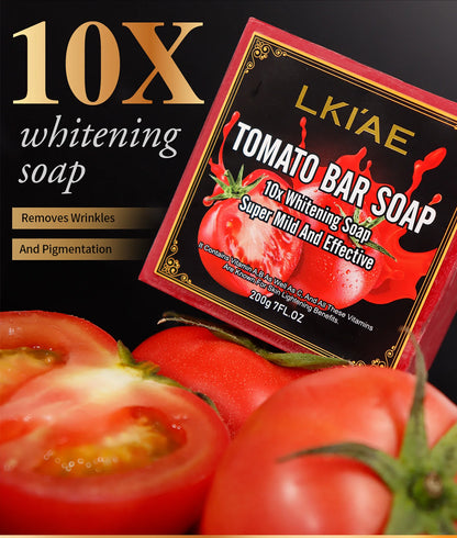 AILKE Organic Tomato Soap Bar, Lightening Skin, Deeply Clean, Exfoliate, Remove Dark Spots, Moisturizing, For Face and Body