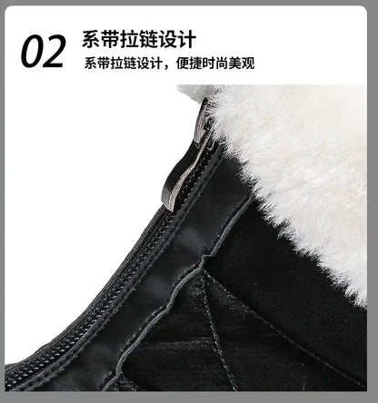 Winter New Women's Boots Thick Soled Shoes Warm High Cut Snow Boots Outdoor White Plush Comfortable Waterproof Fur Walking Shoes