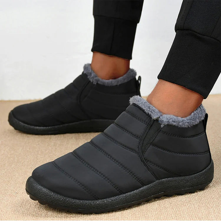 Men's Boots Slip On Winter Shoes For Men Ankle Boots Winter Booties For Men Fur Shoes Waterproof Snow Boots Warm Casual Botas