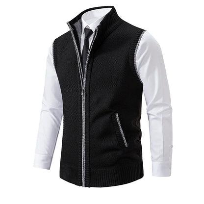 Vest Men Knitted Sleeveless Sweater Jacket Wool.