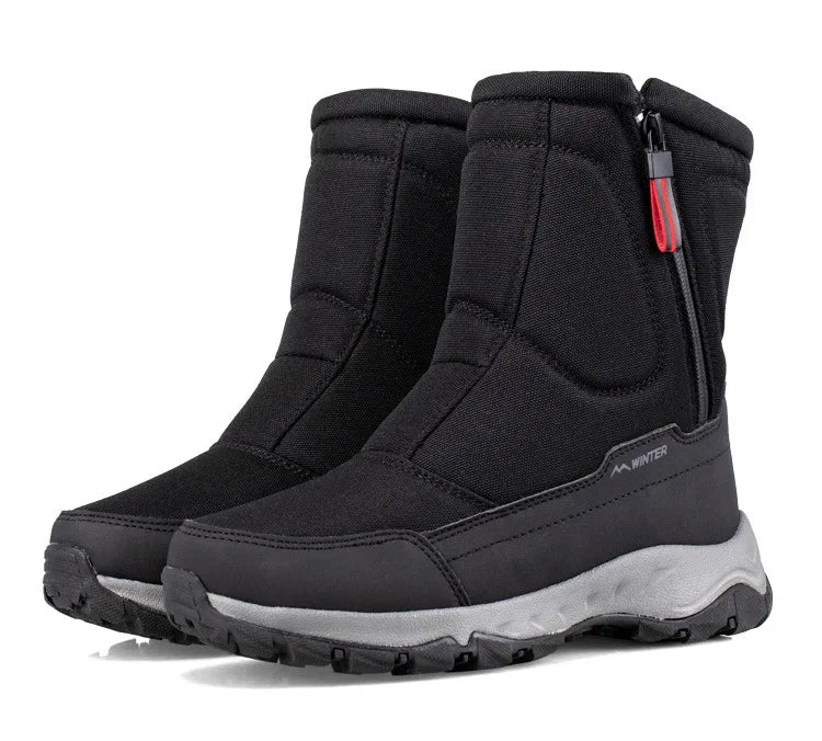 Large Size Winter Men's Boots Warm Plush Ankle Boots Sweat Wicking High-Top Warm Snow.