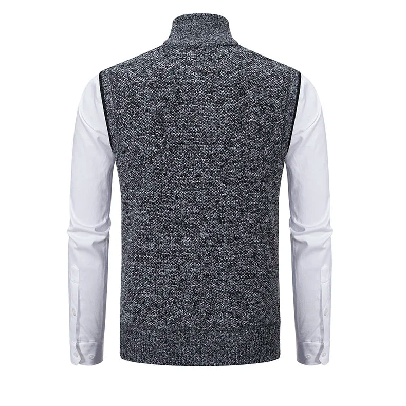 Vest Men Knitted Sleeveless Sweater Jacket Wool.