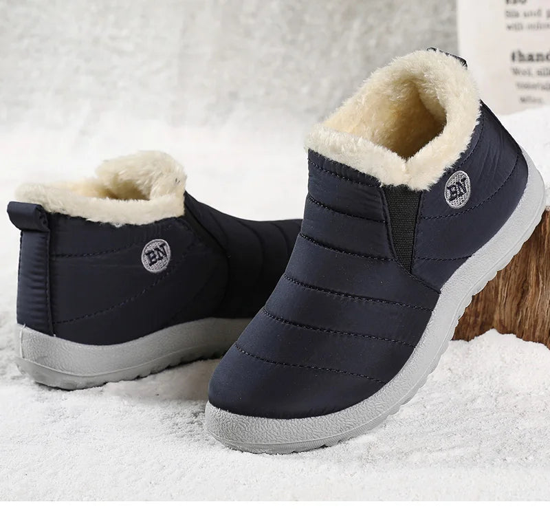 Men Boots Keep Warm Winter Shoes For Men Ankle Boots Fur Shoes.