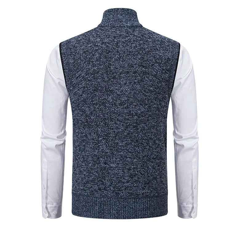 Vest Men Knitted Sleeveless Sweater Jacket Wool.