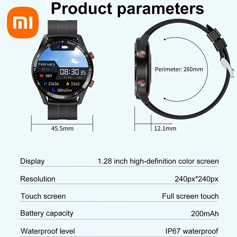 Xiaomi ECG+PPG Bluetooth Call Smart Watch Men Laser Health Blood Pressure Fitnes Sports Watches Sports Waterproof Smartwatch+Box