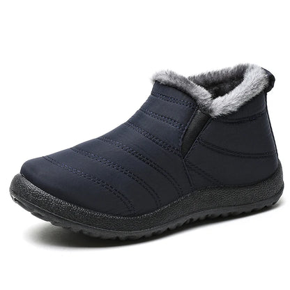 Men's Boots Slip On Winter Shoes For Men Fur Ankle Boots Waterproof Snow Boots Winter Chaussure Hommes Casual Booties For Men