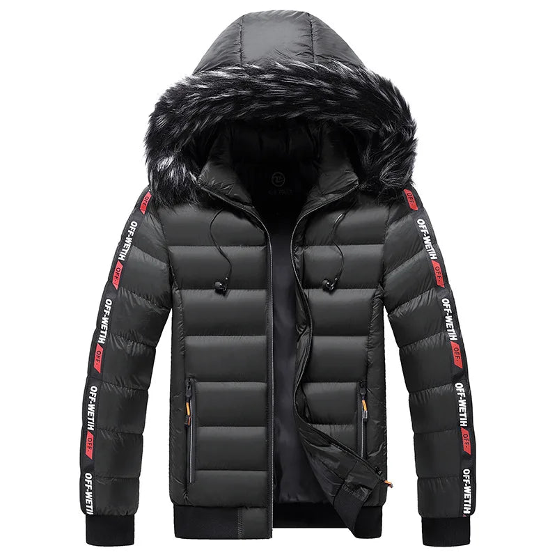 Winter Men Warm Hooded Parkas Jackets Mens Windbreaker Outwear Parkas Coats Men Autumn Detachable Hat Outfits Parkas Coats Male