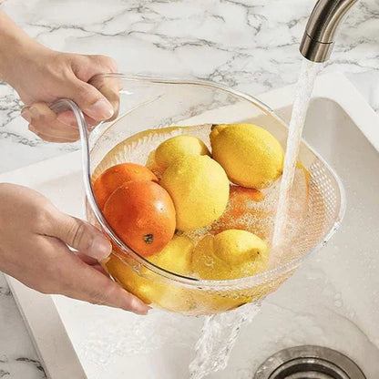 Kitchen Multi-Function Rice Washing Spoon Plastic Vegetable Basin Fruit Sieve Washing Basin Drain Basket Home Acceesories Tools