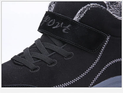 Waterproof Winter Men Boots Suede Warm Snow Outdoor Sneakers.