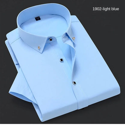 New Men's Slim-fit White Shirt High-quality Short-sleeved Popular Clothing High-end Long-sleeved Casual Suit Wedding Dress Shirt