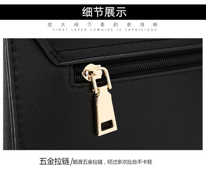 Maleta New Male Bring Password Lock Briefcase Diagonal Package Genuine Leather Computer Laptop Bag Men Messenger Luxury Handbags