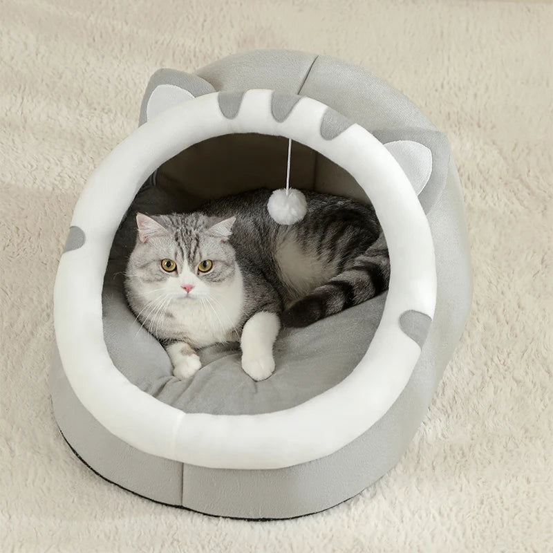 Super Cat Bed Warm Pet House Kitten Cave Cushion Cat House Warm Sleeping Dog