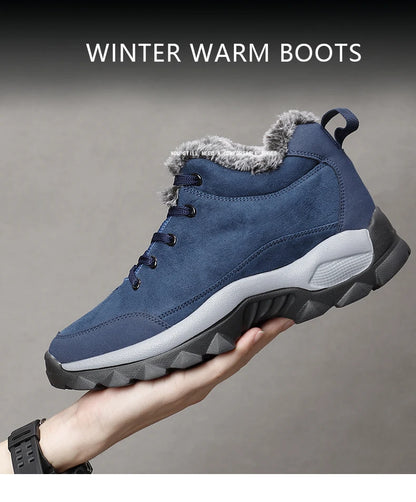 Men Snow Boots Outdoor Shoes For Male Thick Sole Sneakers for Men Winter Shoes Botines Tenis Keep Warm Fluff Mens Ankle Boots