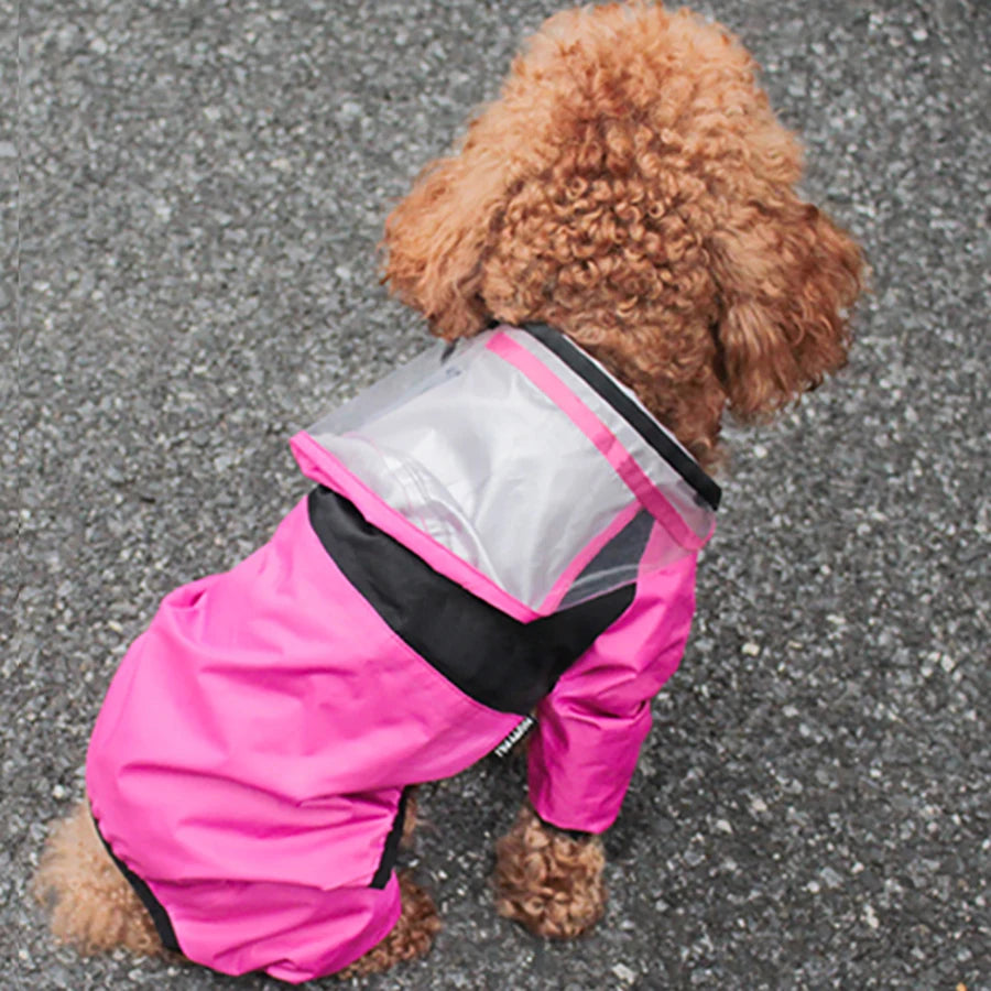 Pet Dog Raincoat The Dog Face Pet Clothes Jumpsuit Waterproof Dog.