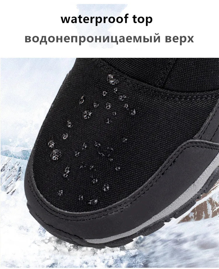 Large Size Winter Men's Boots Warm Plush Ankle Boots Sweat Wicking High-Top Warm Snow.