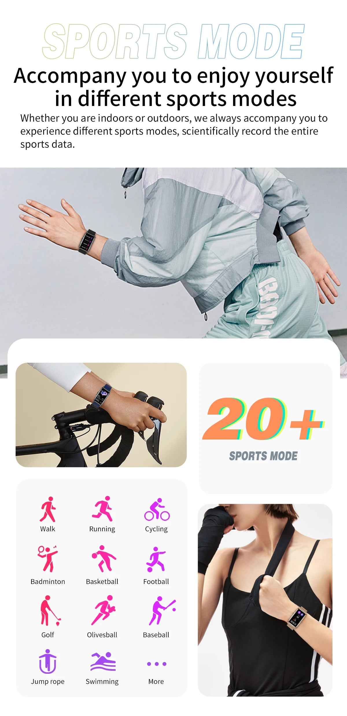 For Android IOS Smart Bracelet Women Smartwatch Men Heart Rate Blood Oxygen Waterproof Sport Smart Band Watch For Ladies +Gift