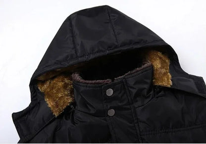 Men Winter Coat Solid Color Fur Collar Hooded Parkas High-quality Wool Thicken Warm Windproof Jacket Mens Jacket Men Clothing