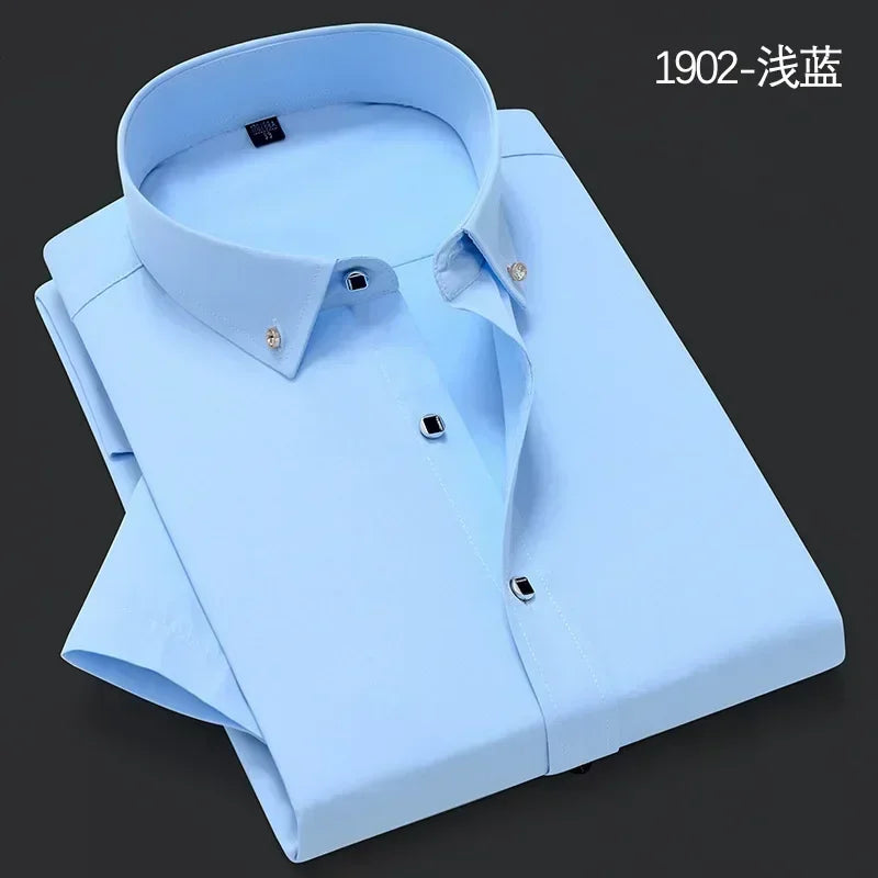 New Men's Slim-fit White Shirt High-quality Short-sleeved Popular Clothing High-end Long-sleeved Casual Suit Wedding Dress Shirt