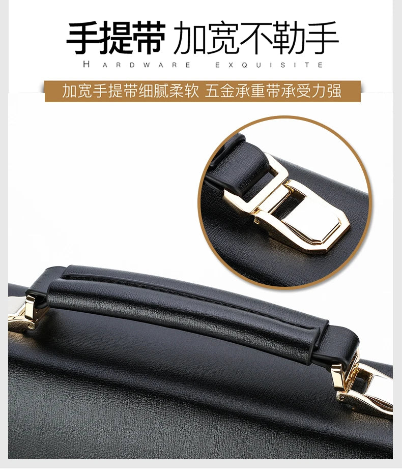 Maleta New Male Bring Password Lock Briefcase Diagonal Package Genuine Leather Computer Laptop Bag Men Messenger Luxury Handbags